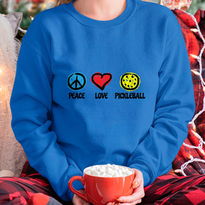 Funny Pickleball Shirt, Pickleball Lover Unisex T-Shirt/Hoodie/Sweatshirt HLT00 - Peace Love Pickleball Pickleball Shirt for Pickleball Player T-Shirt