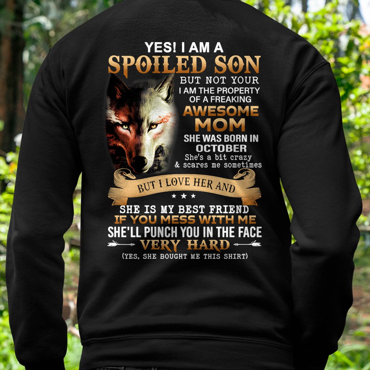 October - Lucky Son of Awesome Mom - Perfect Gift for Your Son From Mom - DTSM10 (SKU10-128-10)