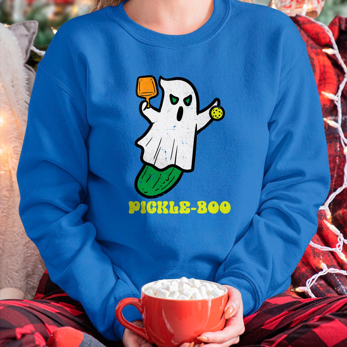 Funny Pickleball Shirt, Pickleball Lover Unisex T-Shirt/Hoodie/Sweatshirt HLT00 - Halloween Pickleball Pickle Boo Ghost Costume Men Women Kids T-Shirt