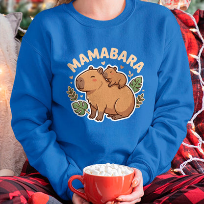 Cute Capybara Shirt, Funny Capybara Unisex T-Shirt/Hoodie/Sweatshirt HLT00 - Mamabara Capybara Mother T-Shirt (2)