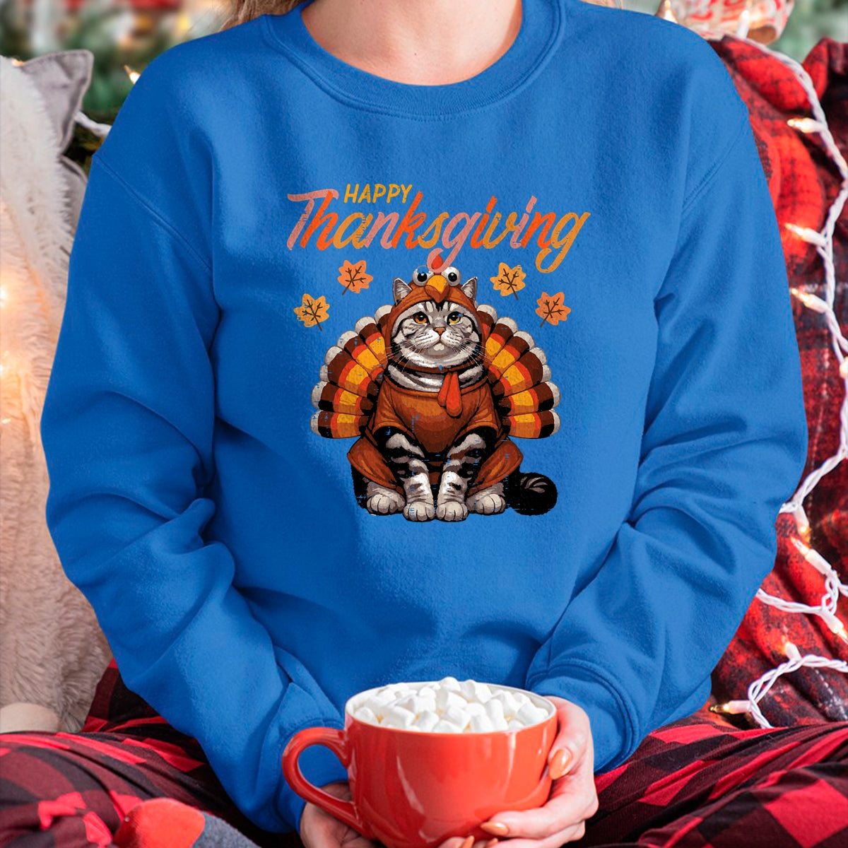 Best Thanksgiving Family Shirt , Funny Thanksgiving UnisexT-Shirt/Hoodie/Sweatshirt HLT00 - Happy Thanksgiving Cat Turkey Day Fall Women Girls Kids Men T-Shirt