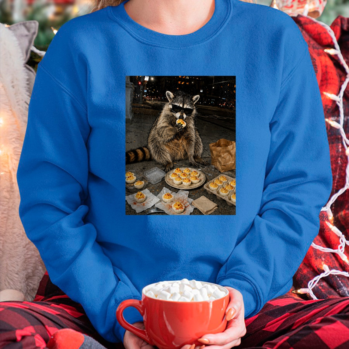 Best Thanksgiving Family Shirt , Funny Thanksgiving UnisexT-Shirt/Hoodie/Sweatshirt HLT00 - Raccoon Eating Deviled Eggs Funny Thanksgiving Humor T-Shirt