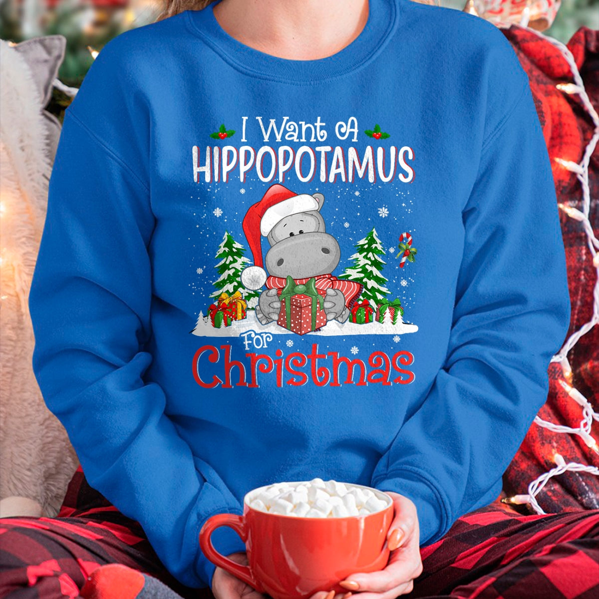 Christmas Shirts for Family, Funny christmas shirts, Christmas Unisex T-Shirt/Hoodie/Sweatshirt HLT00 - I Want A Hippopotamus For Christmas Xmas Hippo for Kid Women T-Shirt