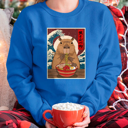 Cute Capybara Shirt, Funny Capybara Unisex T-Shirt/Hoodie/Sweatshirt HLT00 - Capybara Ramen Japanese Funny Graphic Tee Kawaii Anime Gifts T-Shirt
