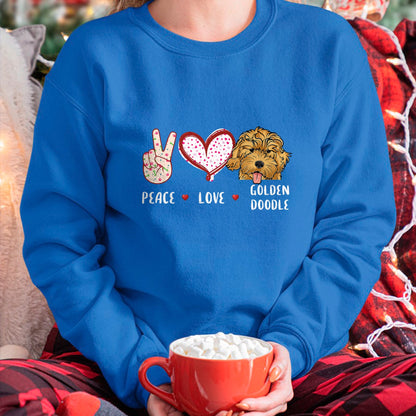Dog Love Shirt, Dog Lover Gift T-Shirt/Hoodie/Sweatshirt HLT00 - peace love Goldendoodle gift for men women kids doodle dog T-Shirt