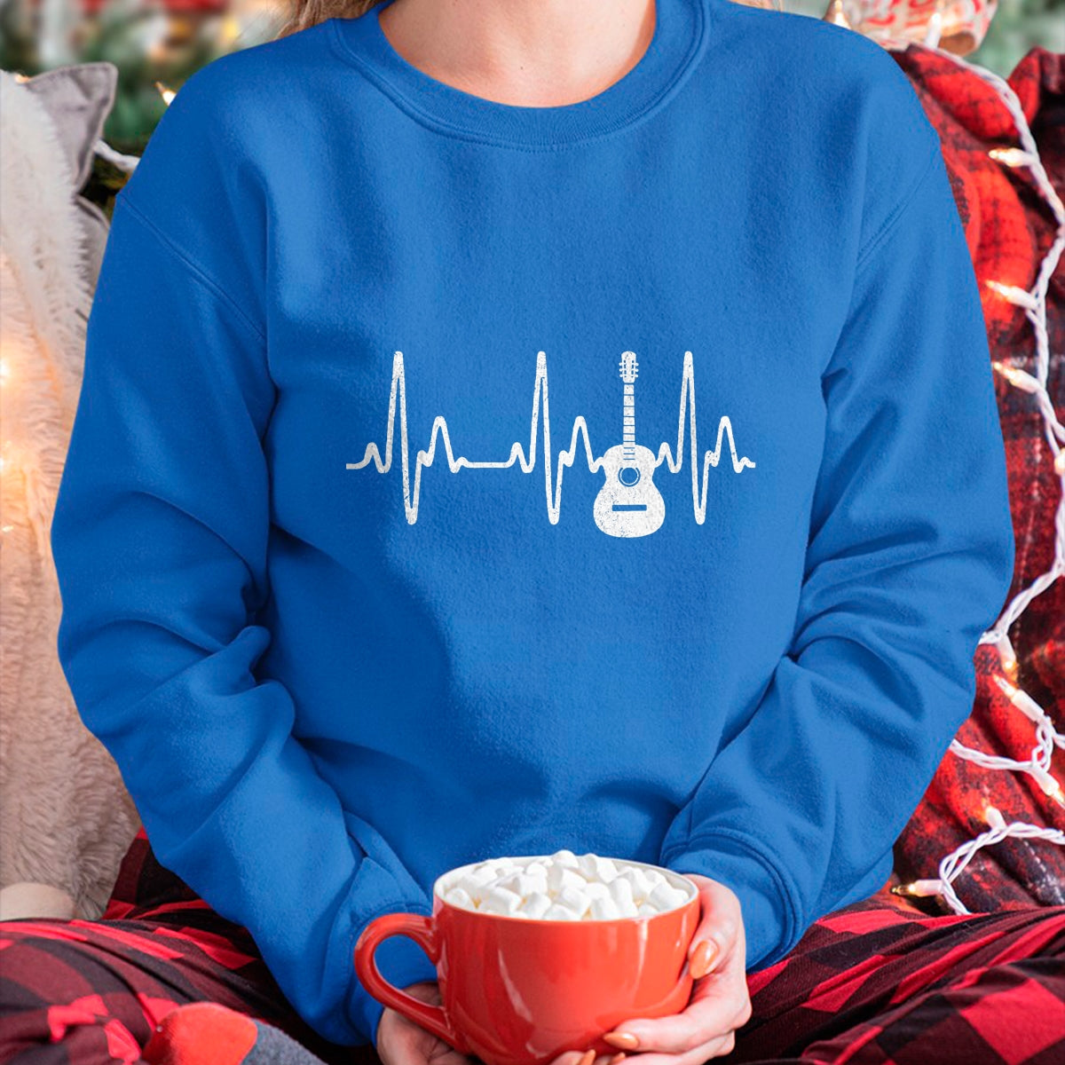 Guitar Lover Shirt, Funny Guitar UnisexT-Shirt/Hoodie/Sweatshirt HLT00 - Acoustic Guitar Heartbeat Shirt - Guitar Musician T-Shirt