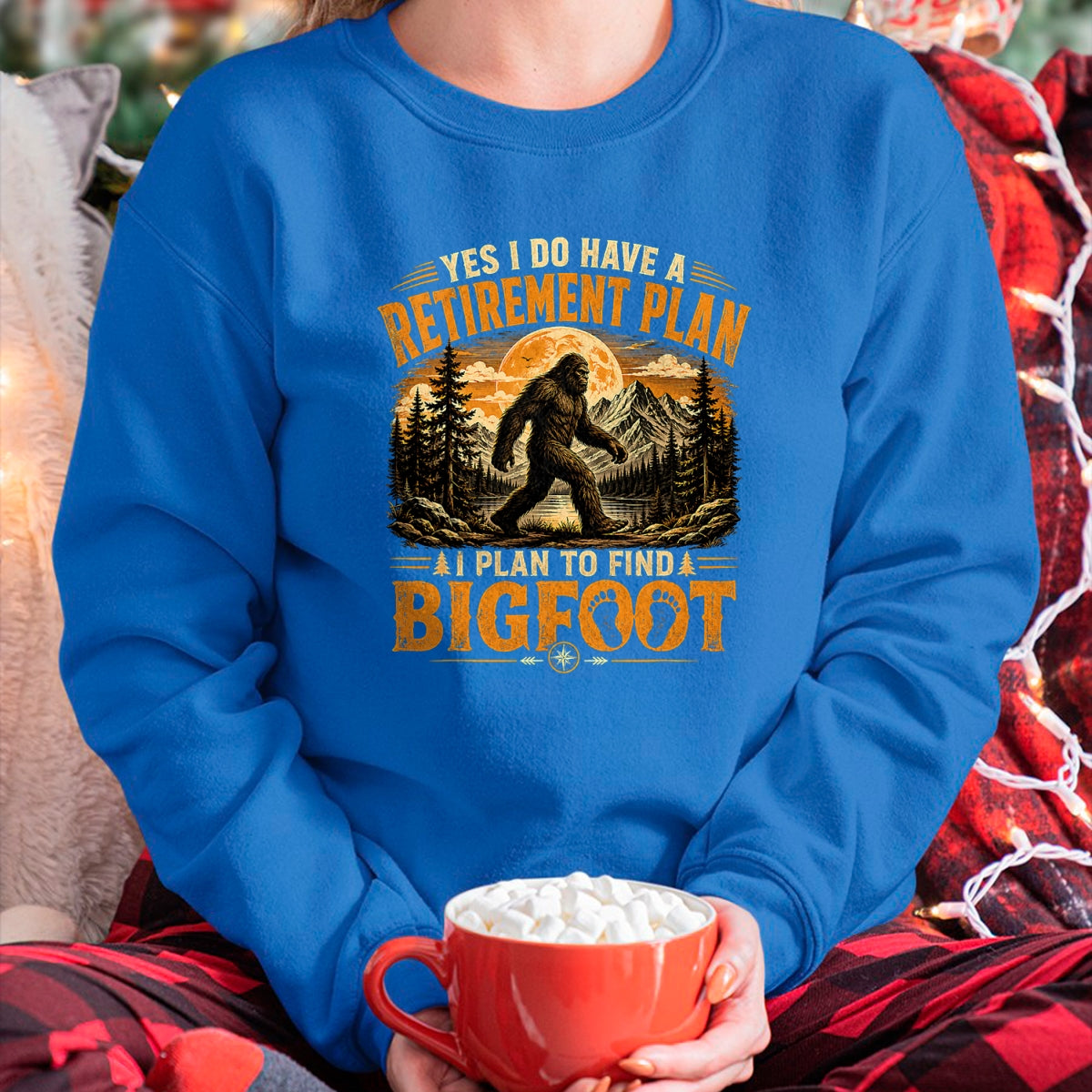 Funny Camping Shirt, Gift For Camping Lover Unisex T-Shirt/Hoodie/Sweatshirt HLT00 - Vintage Bigfoot Mountain Explorer Retirement Plan Merch T-Shirt
