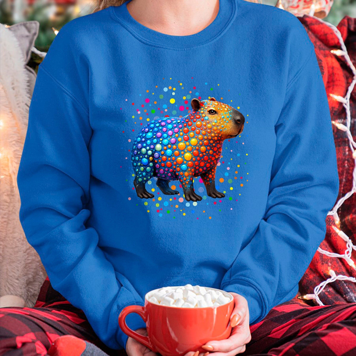 Cute Capybara Shirt, Funny Capybara Unisex T-Shirt/Hoodie/Sweatshirt HLT00 - Capybara Lovers Polka Dots Happy Dot Day Girls Boys Kids T-Shirt