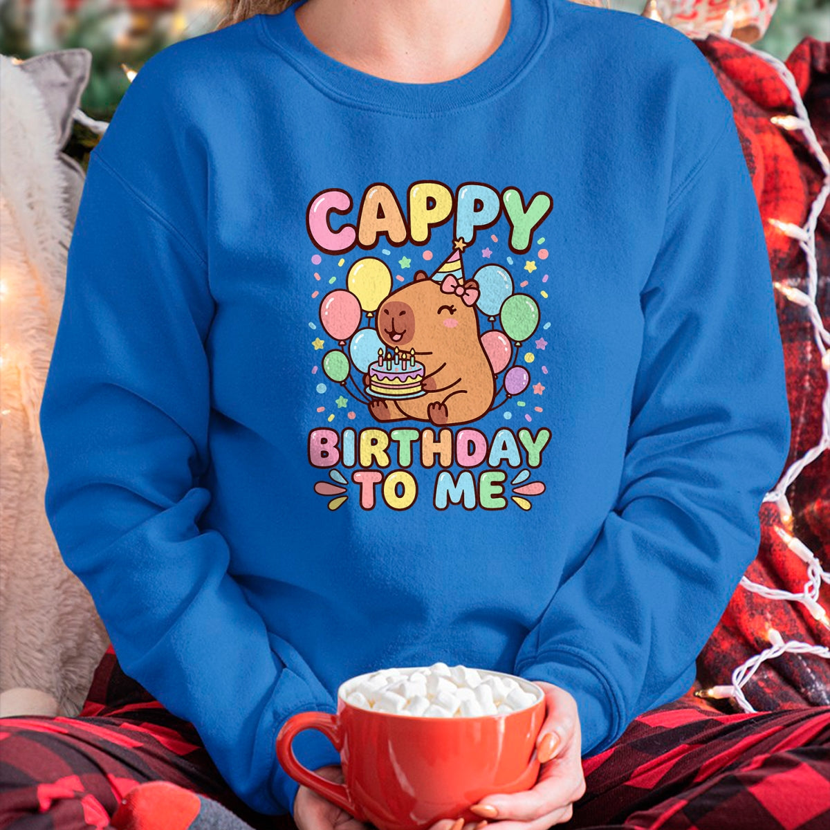 Cute Capybara Shirt, Funny Capybara UnisexT-Shirt/Hoodie/Sweatshirt HLT00 - Cappy Birthday Capybara Birthday to Me T-Shirt