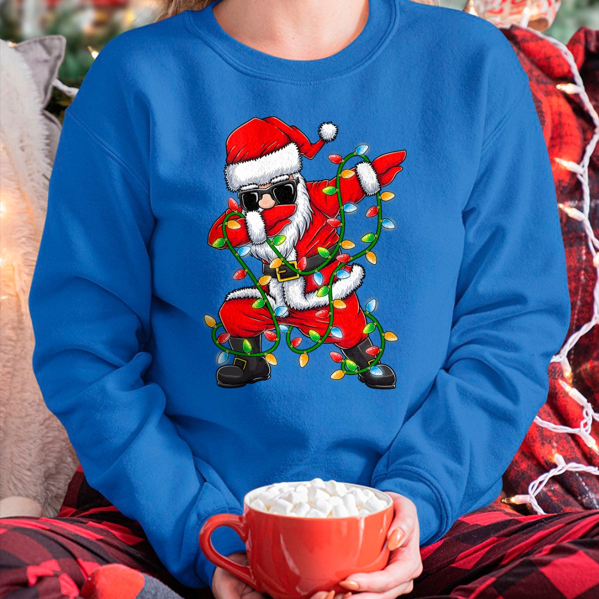 Christmas Shirts for Family, Funny christmas shirts, Christmas Unisex T-Shirt/Hoodie/Sweatshirt HLT00 - Dabbing Santa Xmas Lights Girls Boys Kids Christmas Gifts T-Shirt