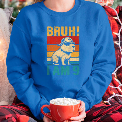 Cute Capybara Shirt, Funny Capybara UnisexT-Shirt/Hoodie/Sweatshirt HLT00 - 9 Year Old Birthday Boy Capybara Bruh It_s My 9th Birthday T-Shirt (1)