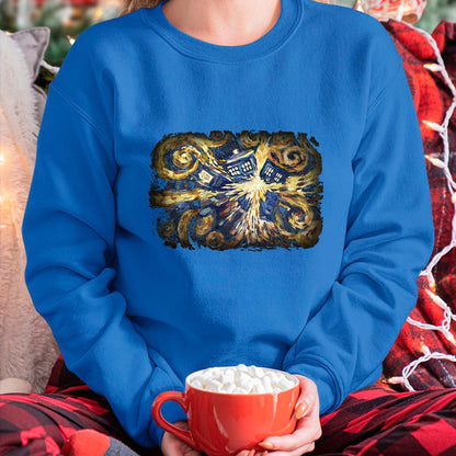 Best Doctor Shirt, Funny Doctor UnisexT-Shirt/Hoodie/Sweatshirt HLT00 - Art Tardis Van Gogh Time Travel Sci-Fi Fan T-Shirt
