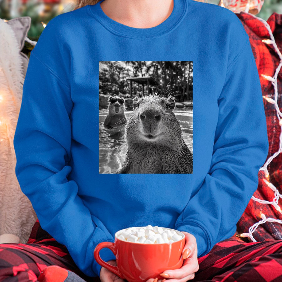 Cute Capybara Shirt, Funny Capybara Unisex T-Shirt/Hoodie/Sweatshirt HLT00 - Funny Capybara Selfie T Shirts for Men and Women Cute Animal Tees