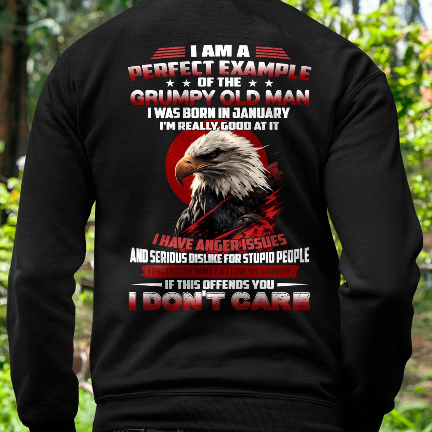 JANUARY - I AM A PERFECT EXAMPLE OF THE GRUMPY OLD MAN - T SHIRT FOR MEN - DTSM01 (SKU26T-01299-01)