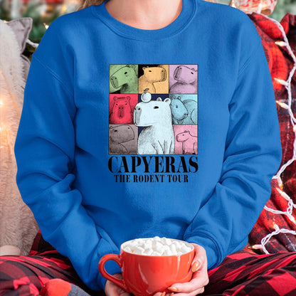 Cute Capybara Shirt, Funny Capybara Unisex T-Shirt/Hoodie/Sweatshirt HLT00 - Capyeras Funny Cute Capybara Color Concert Tour Cute Animals T-Shirt