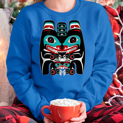 Native American T-Shirts, Vintage Native American Unisex T-Shirt/Hoodie/Sweatshirt HLT00 - Indigenous Alaska Native American Art Style Bear & Beaver T-Shirt