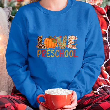 Best Thanksgiving Family Shirt , Funny Thanksgiving UnisexT-Shirt/Hoodie/Sweatshirt HLT00 - Love Preschool Happy Fall Thanksgiving Women Teacher T-Shirt