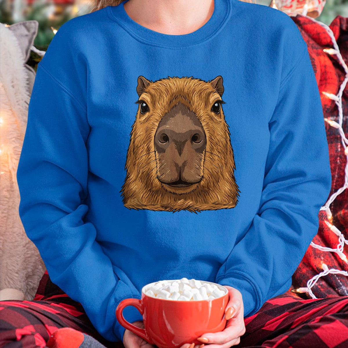 Cute Capybara Shirt, Funny Capybara Unisex T-Shirt/Hoodie/Sweatshirt HLT00 - Capybara Face Cute Animal Capybaras Lover T-Shirt