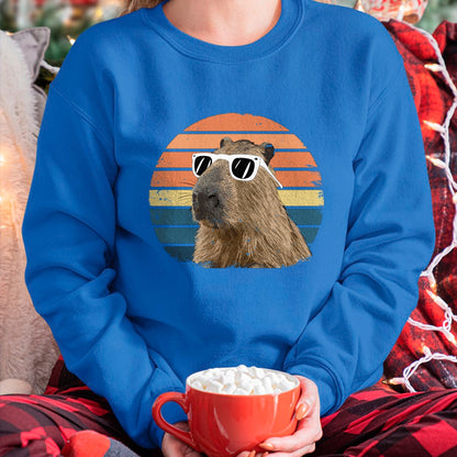 Cute Capybara Shirt, Funny Capybara Unisex T-Shirt/Hoodie/Sweatshirt HLT00 - Funny Capybara Vintage Long Sleeve T-Shirt