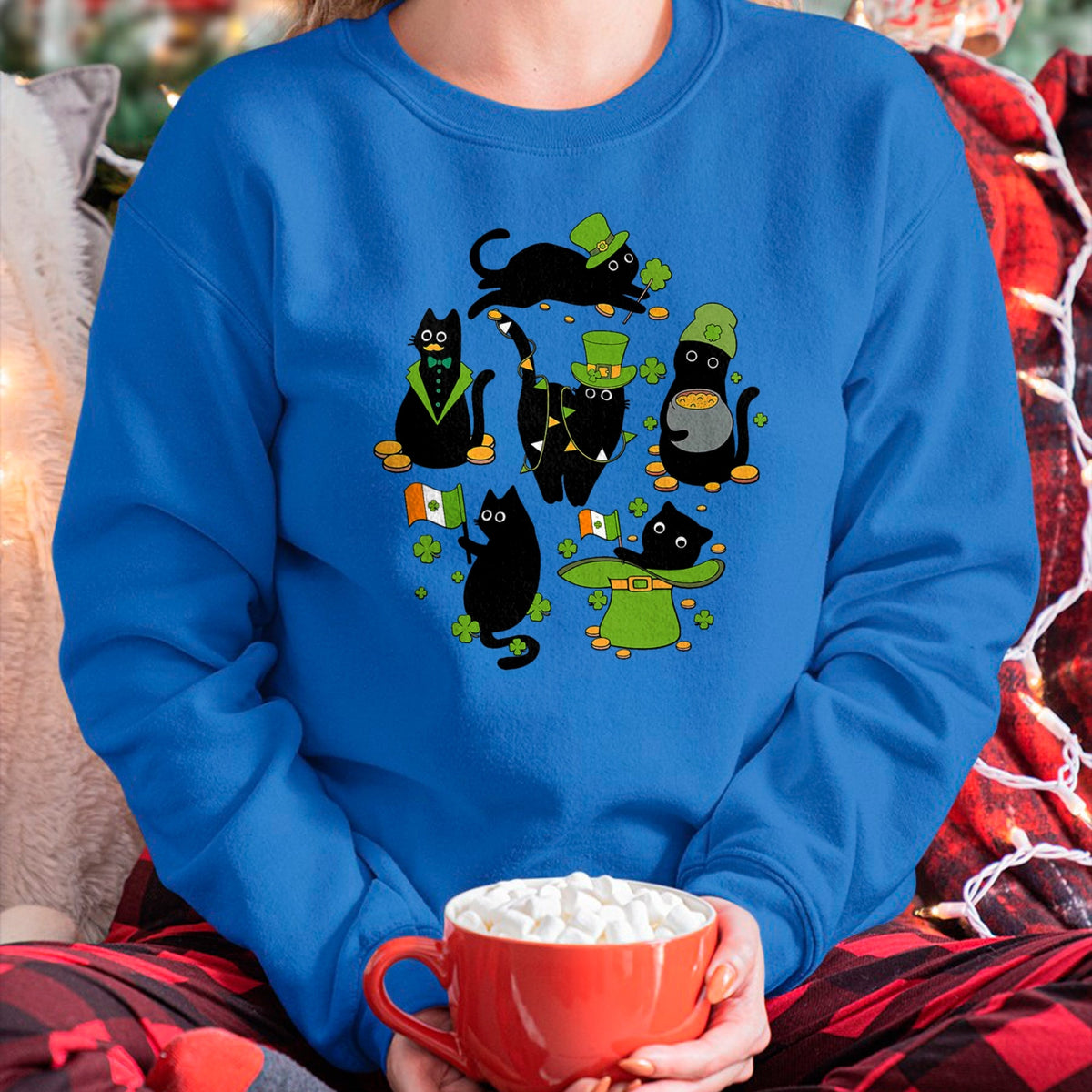 Patrick Day Shirts for Family, Funny Patrick Day shirts, st patrick's day Unisex T-Shirt/Hoodie/Sweatshirt HLT00 - Shamrock Irish Black Cat Saint Patrick Day T-Shirt