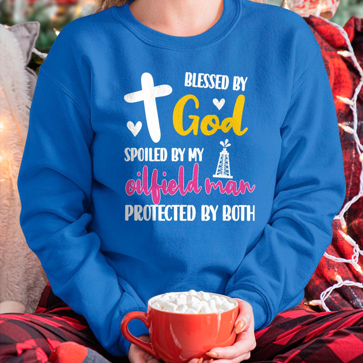 Best Wife Shirt, Wife and Husband Unisex T-Shirt/Hoodie/Sweatshirt HLT00 - Spoiled By My Oilfield Man  Husband Oilfield Worker Wife T-Shirt