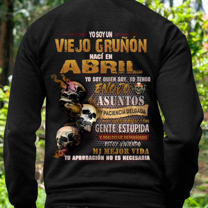 Abril - Viejo Gruñón - Camiseta Divertida de Calavera con Problemas de Ira - Regalo Perfecto Para Ti - DTSM04 (SKU09-58-04)