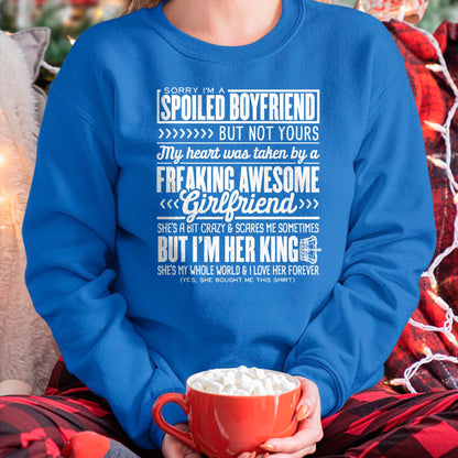 Best Wife Shirt, Wife and Husband Unisex T-Shirt/Hoodie/Sweatshirt HLT00 - Sorry I'm A Spoiled Boyfriend by Freaking Awesome Girlfriend T-Shirt (2)