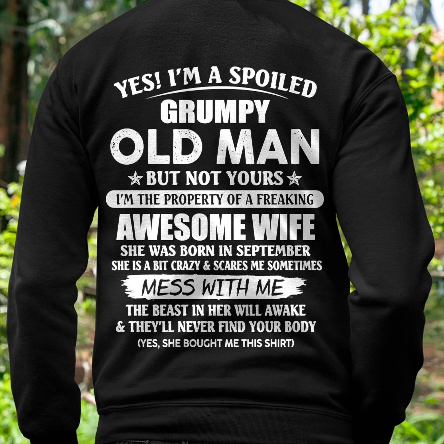 September - Grumpy Old Man with Awesome Wife - Perfect Gift From Wife - DTSM09 (SKU06-68-09)