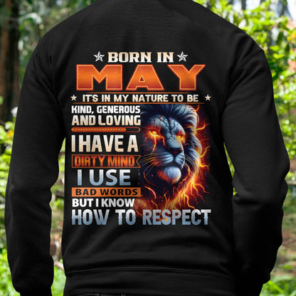 MAY - DIRTY MIND BUT KNOWS RESPECT - BIRTHDAY T-SHIRT FOR MEN - DTSM05 (SKU08-84-05)