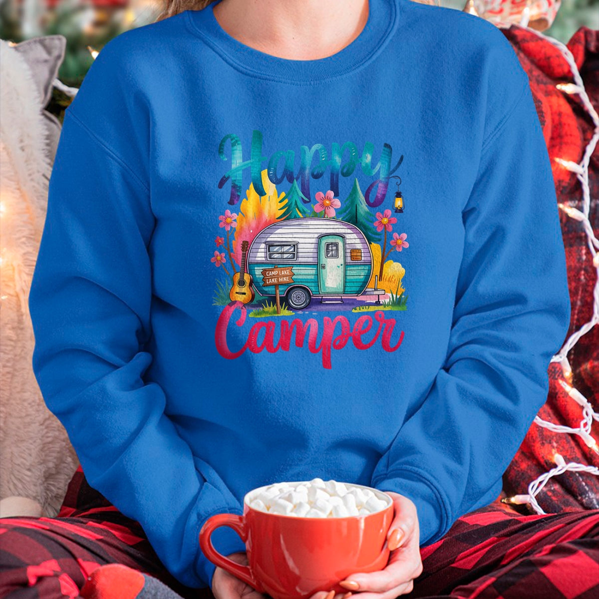 Funny Camping Shirt, Gift For Camping Lover Unisex T-Shirt/Hoodie/Sweatshirt HLT00 - Funny Happy Camper Camping Apparel Trailer RV Kids Women T-Shirt