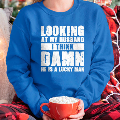 Best Wife Shirt, Wife and Husband Unisex T-Shirt/Hoodie/Sweatshirt HLT00 - Gift for wife T shirt, lucky wife   He is a Lucky Husband - Anniversary Gift - Man & Wife Tank Top