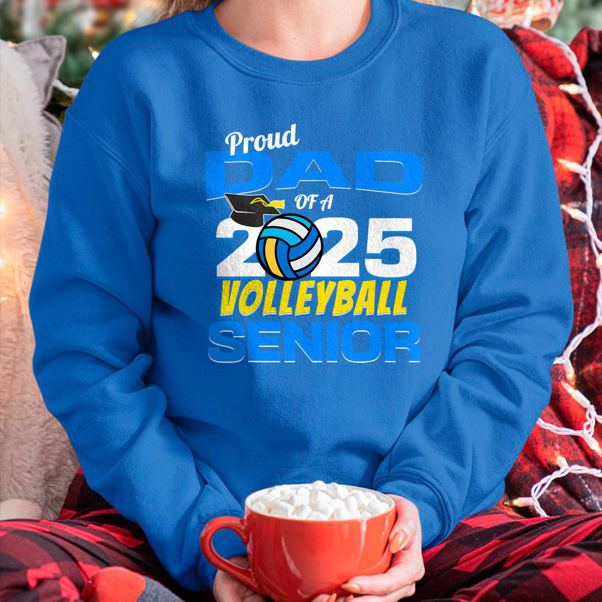 Gift for Dad Shirt, Funny Dad Unisex T-Shirt/Hoodie/Sweatshirt HLT00 – Senior Dad 2025 Proud Dad of a 2025 Senior Volleyball T-Shirt