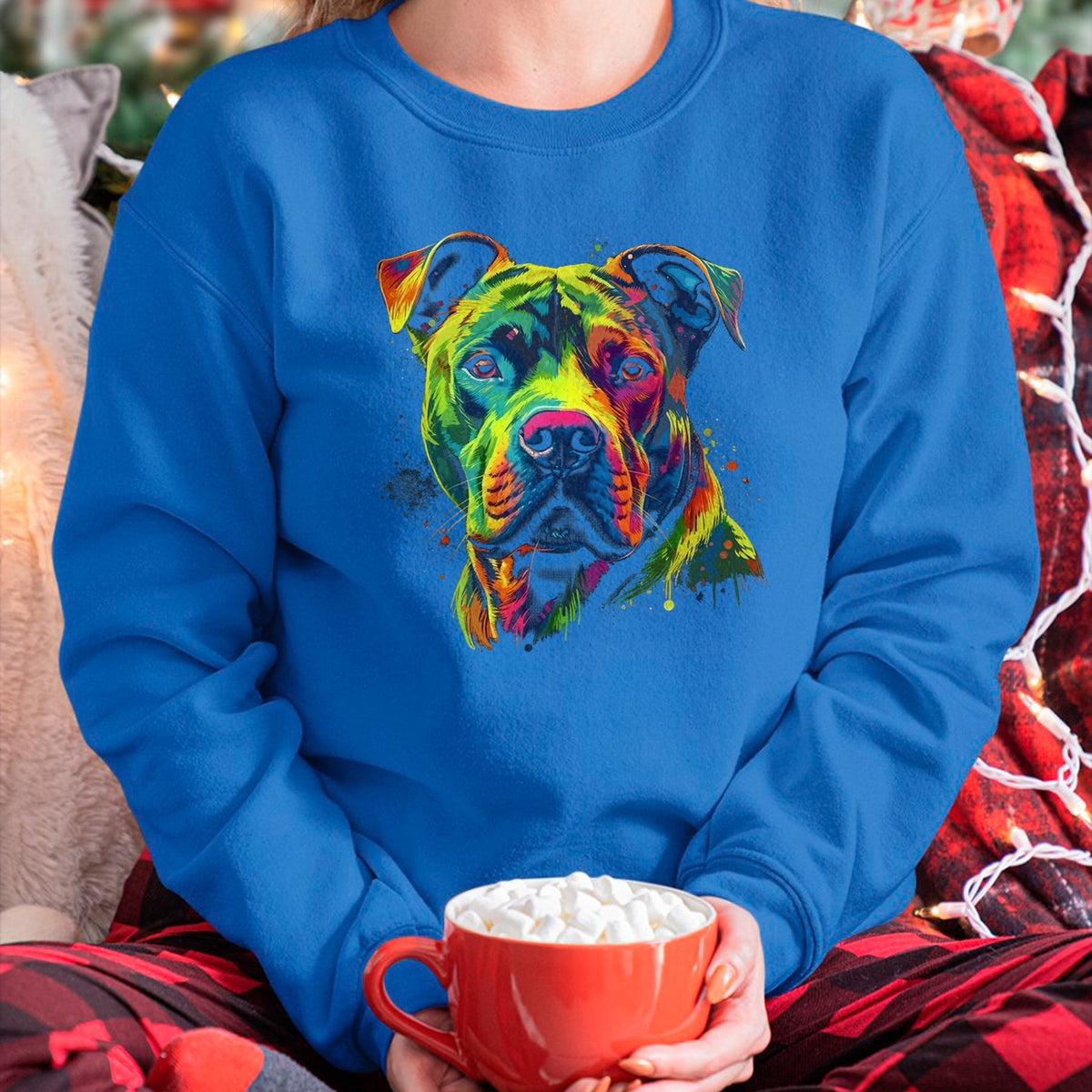Dog Love Shirt, Dog Lover Gift T-Shirt/Hoodie/Sweatshirt HLT00 - Pit Bull Mom Dog Lover Colorful Artistic Pitbull Owner Women T-Shirt