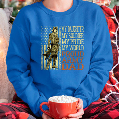Gift for Dad Shirt, Funny Dad Unisex T-Shirt/Hoodie/Sweatshirt HLT00 – My Daughter My Soldier Hero Proud Army Dad Military Father T-Shirt