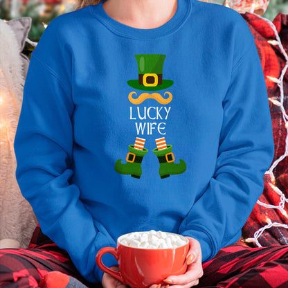 Best Wife Shirt, Wife and Husband Unisex T-Shirt/Hoodie/Sweatshirt HLT00 - Gift for wife T shirt, lucky wife   Lucky Wife Leprechaun Matching Family St Patricks Day T-Shirt