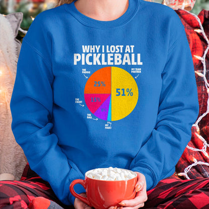 Funny Pickleball Shirt, Pickleball Lover Unisex T-Shirt/Hoodie/Sweatshirt HLT00 - Funny Why I Lose at Pickleball Gifts for Men Women Kids T-Shirt
