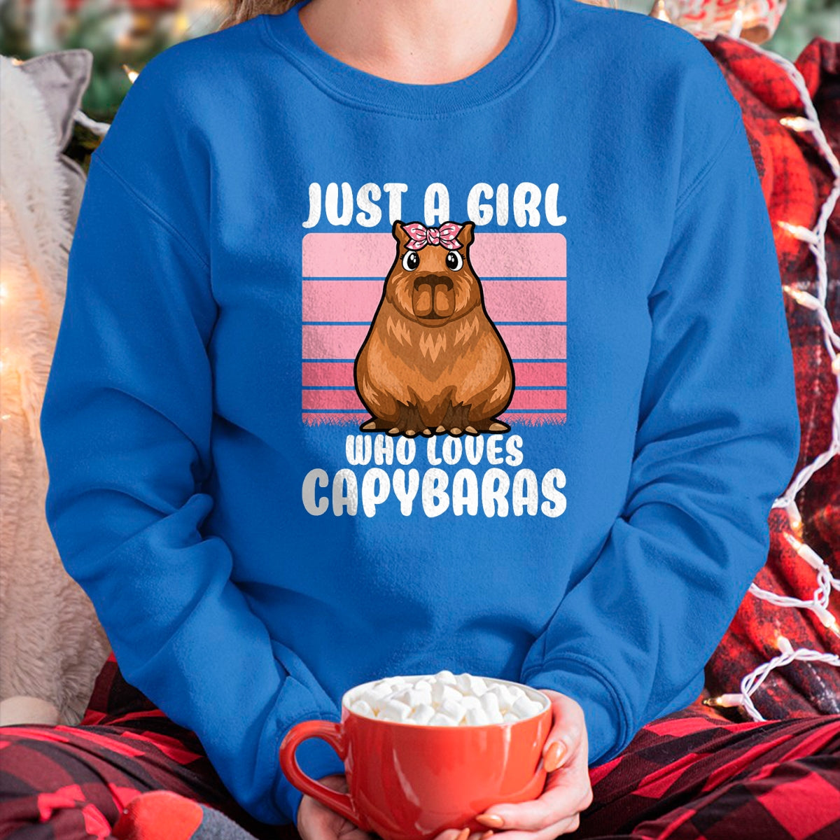 Cute Capybara Shirt, Funny Capybara Unisex T-Shirt/Hoodie/Sweatshirt HLT00 - Just A Girl Who Loves Capybaras Cute Girls Kids T-Shirt