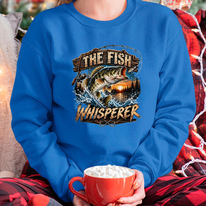 Funny Fishing Shirt, Gift For Fishing Lover Unisex T-Shirt/Hoodie/Sweatshirt HLT00 - The Fish Whisperer Funny Bass Fishing Sunset Angler T-Shirt