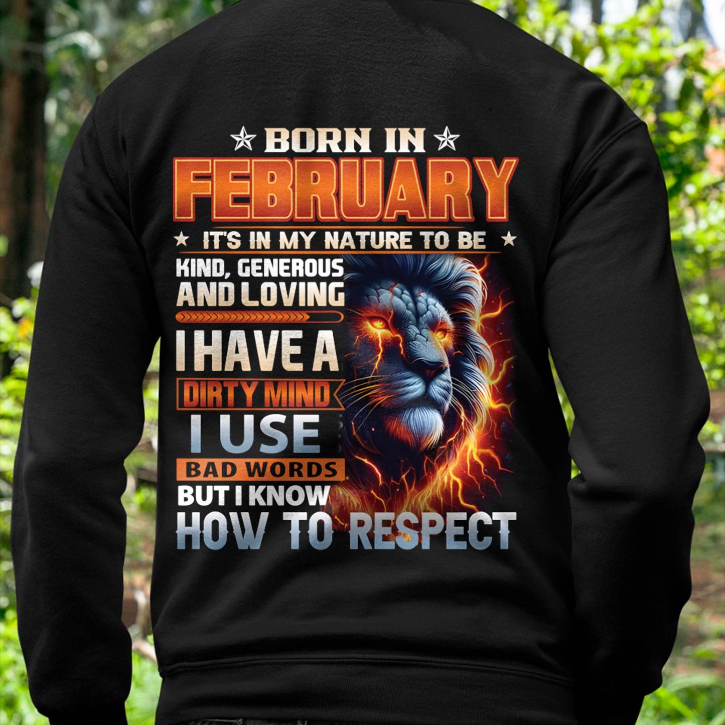 FEBRUARY - DIRTY MIND BUT KNOWS RESPECT - BIRTHDAY T-SHIRT FOR MEN - DTSM02 (SKU08-84-02)