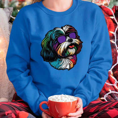 Dog Love Shirt, Dog Lover Gift T-Shirt/Hoodie/Sweatshirt HLT00 - Dad Mom Cool Dog Sunglasses - Shih Tzu T-Shirt