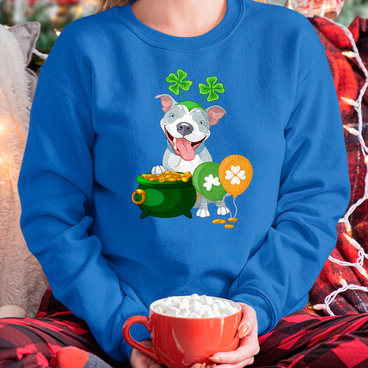 Patrick Day Shirts for Family, Funny Patrick Day shirts, st patrick's day Unisex T-Shirt/Hoodie/Sweatshirt HLT00 - Pitbull Dog Irish Leprechaun Balloon Saint St Patrick Day T-Shirt