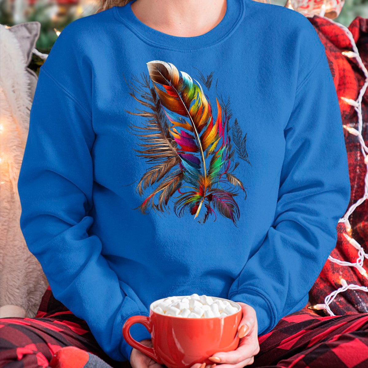 Native American T-Shirts, Vintage Native American Unisex T-Shirt/Hoodie/Sweatshirt HLT00 - Feather Southwest Native American Indian Tribal Art Graphic T-Shirt (1)