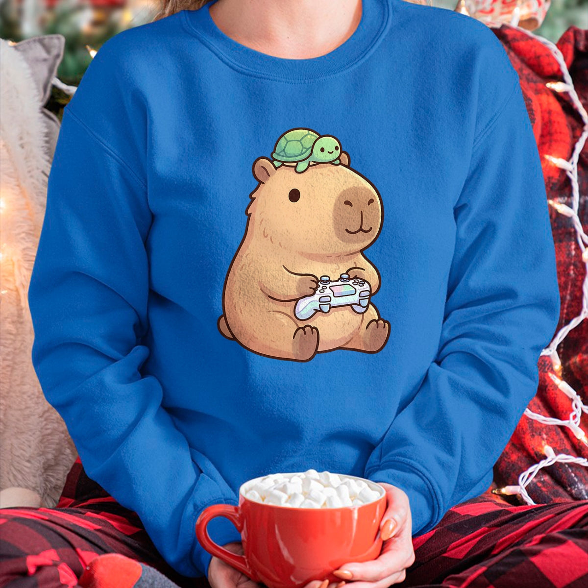 Cute Capybara Shirt, Funny Capybara Unisex T-Shirt/Hoodie/Sweatshirt HLT00 - Cute Capybara Anime Gamer Turtle Funny Graphic Kawaii T-Shirt
