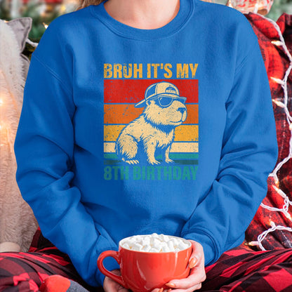 Cute Capybara Shirt, Funny Capybara UnisexT-Shirt/Hoodie/Sweatshirt HLT00 - 8 Year Old Birthday Boy Capybara Bruh It_s My 8th Birthday T-Shirt