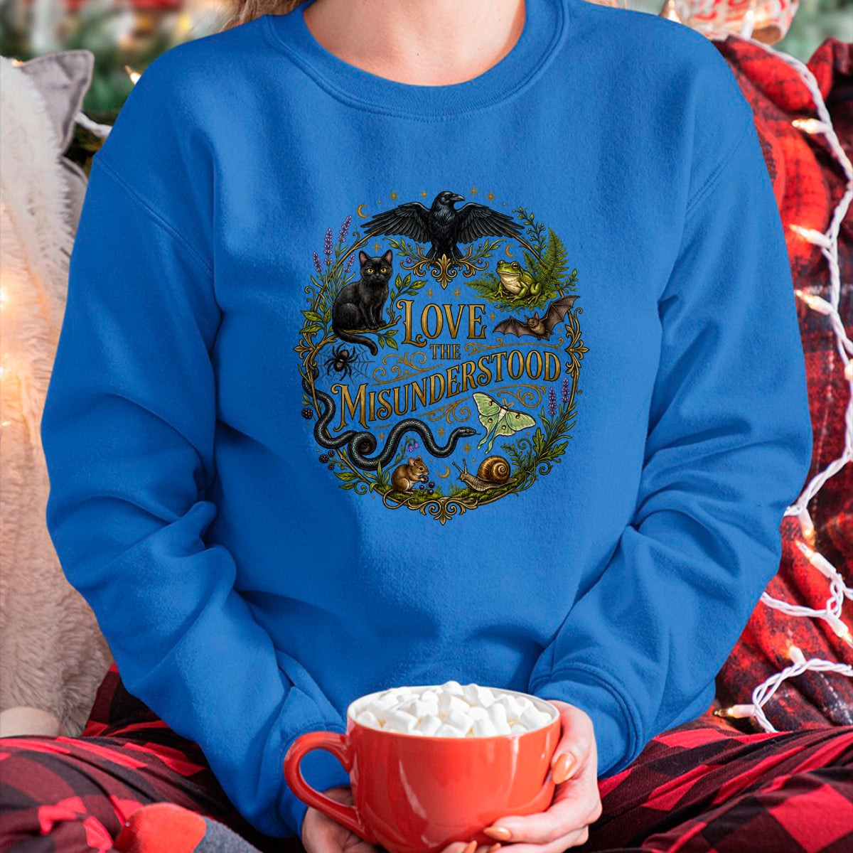 Cat Love Shirt, Funny Cat Lover Gift UnisexT-Shirt/Hoodie/Sweatshirt HLT00 - Love The Misunderstood Bat Raven Black Cat Snake Frog Moth T-Shirt