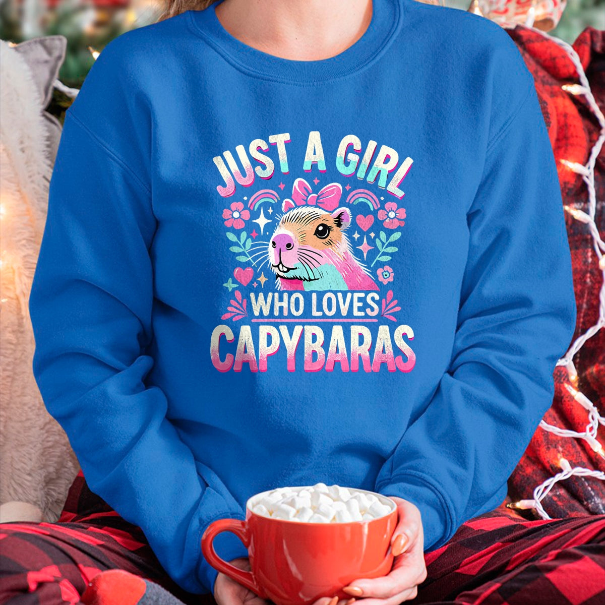 Cute Capybara Shirt, Funny Capybara Unisex T-Shirt/Hoodie/Sweatshirt HLT00 - Capybara Just a Girl who loves Capybaras T-Shirt (3)