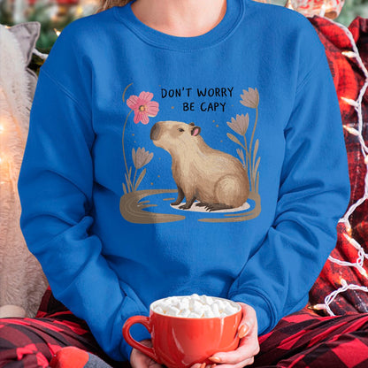 Cute Capybara Shirt, Funny Capybara Unisex T-Shirt/Hoodie/Sweatshirt HLT00 - Cute Dont Worry Be Capy Capybara Girls Boys Kids Youth Women T-Shirt