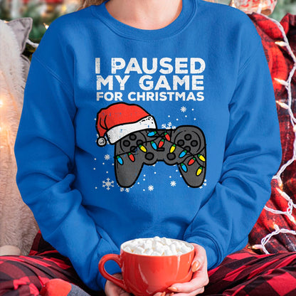 Christmas Shirts for Family, Funny christmas shirts, Christmas Unisex T-Shirt/Hoodie/Sweatshirt HLT00 - Paused My Game Christmas Gamer Xmas Men Boys Kids Youth Teen T-Shirt