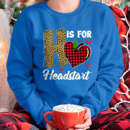 Best Teacher Shirt, Funny Teacher UnisexT-Shirt/Hoodie/Sweatshirt HLT00 - H Is For Headstart Head Start Teacher Leopard Back To School T-Shirt