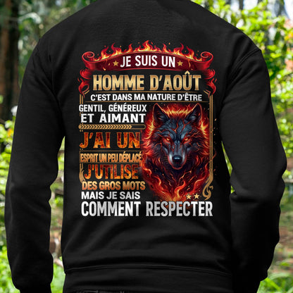 AOÛT - ESPRIT MALICIEUX MAIS SAIT RESPECTER - T-SHIRT ANNIVERSAIRE HOMME - IMPRESSION DTG PREMIUM - DTSM08 (SKU2604-87-08)